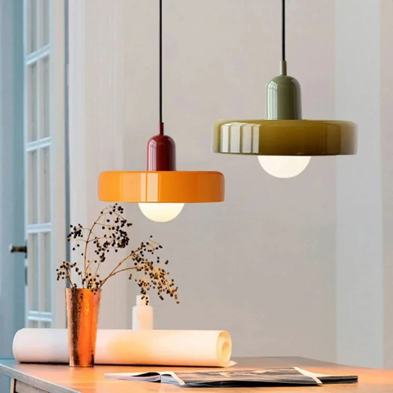 Bauhaus Glass Chandelier – Retro Nordic Pendant Light for Dining Room, Bar & Café