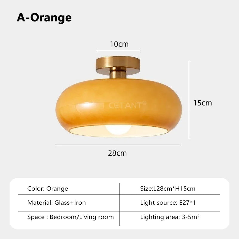 Orange & White Glass Pendant Light – Modern Hanging Lamp for Living Room, Kitchen & Bedroom