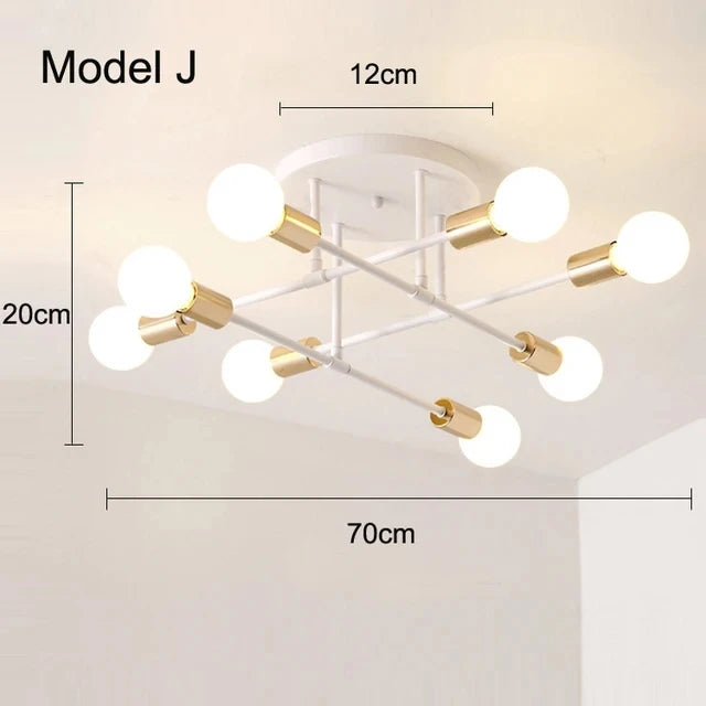 Black & Gold Minimalist Pendant Light – Nordic LED Ceiling Chandelier for Bedroom & Living Room