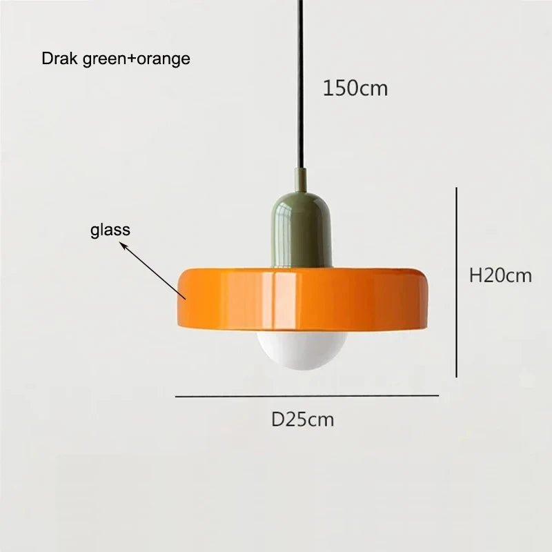 Bauhaus Glass Chandelier – Retro Nordic Pendant Light for Dining Room, Bar & Café
