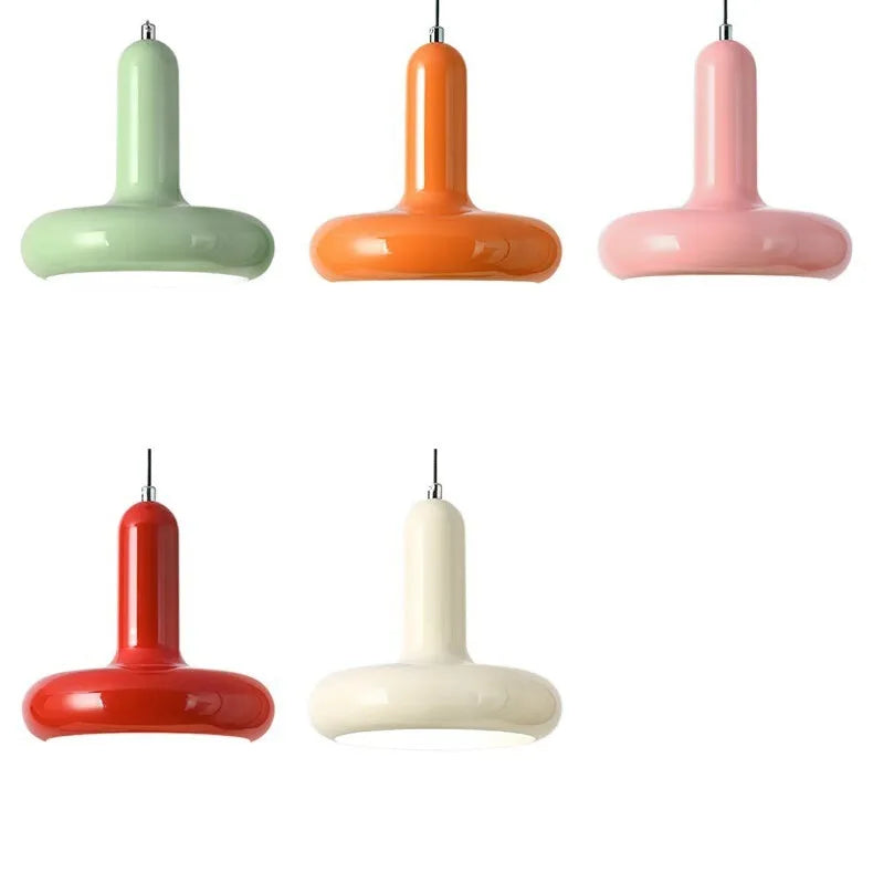 Cream Mushroom Pendant Light – Nordic Bedside Hanging Lamp for Bedroom, Bar & Hotel