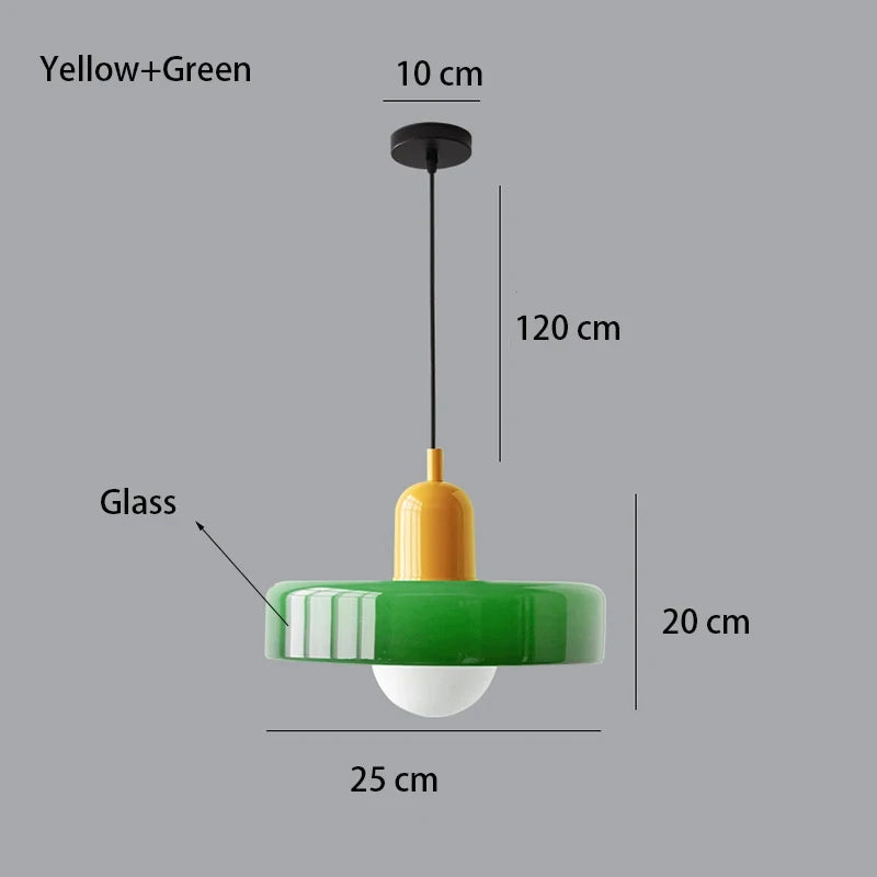 Bauhaus Glass Chandelier – Retro Nordic Pendant Light for Dining Room, Bar & Café