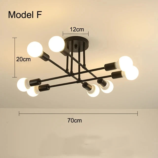 Black & Gold Minimalist Pendant Light – Nordic LED Ceiling Chandelier for Bedroom & Living Room
