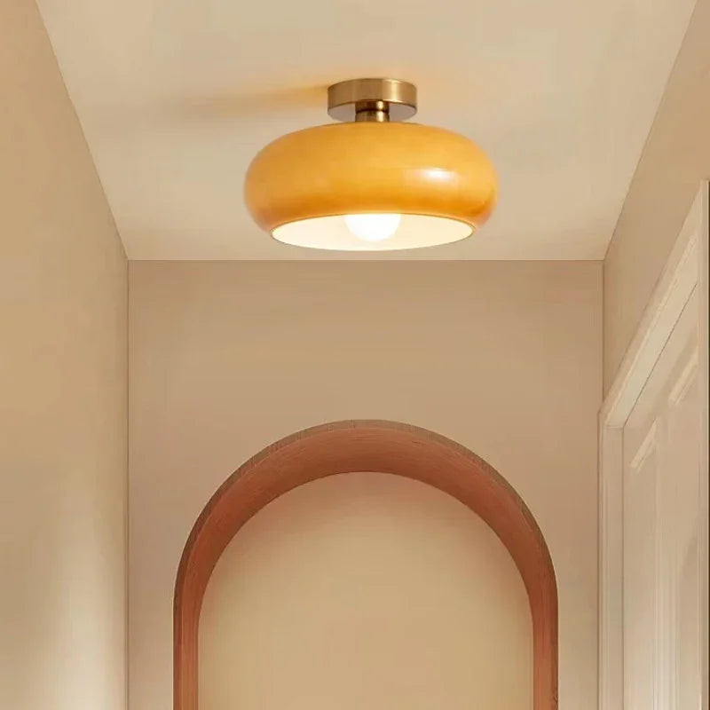 Orange & White Glass Pendant Light – Modern Hanging Lamp for Living Room, Kitchen & Bedroom