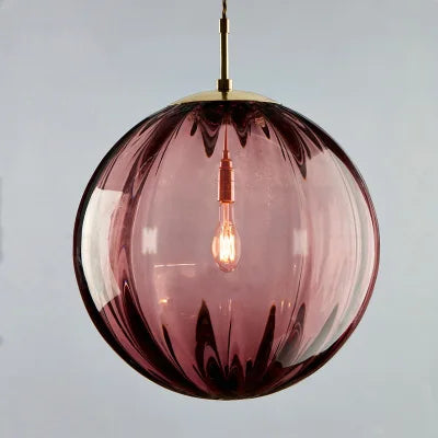 Nordic Glass Globe LED Pendant Light – Modern Hanging Lamp for Kitchen, Dining & Bedroom