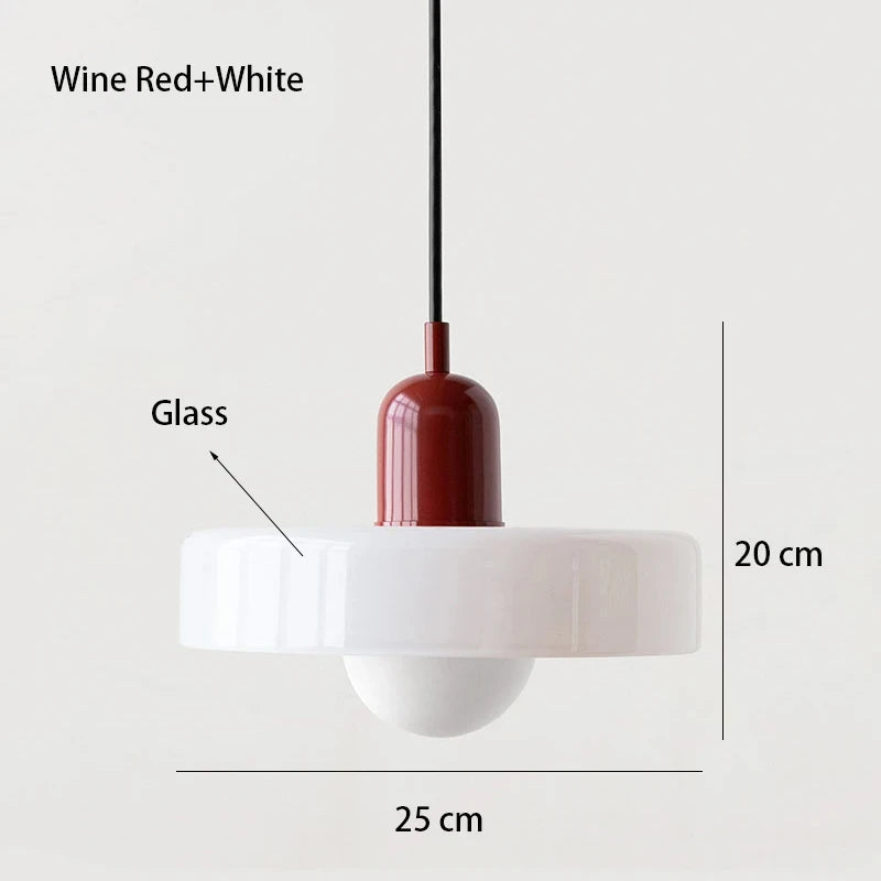 Bauhaus Glass Chandelier – Retro Nordic Pendant Light for Dining Room, Bar & Café