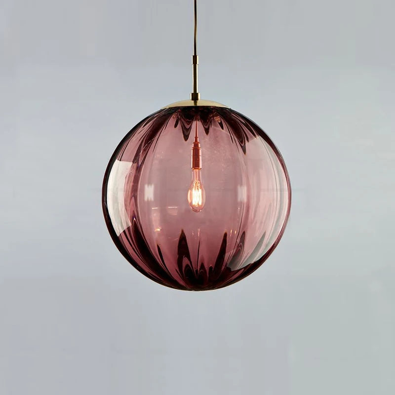 Nordic Glass Globe LED Pendant Light – Modern Hanging Lamp for Kitchen, Dining & Bedroom