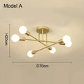 Black & Gold Minimalist Pendant Light – Nordic LED Ceiling Chandelier for Bedroom & Living Room
