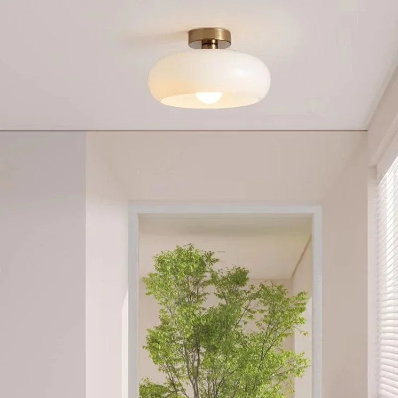 Orange & White Glass Pendant Light – Modern Hanging Lamp for Living Room, Kitchen & Bedroom