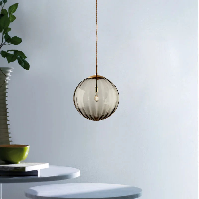 Nordic Glass Globe LED Pendant Light – Modern Hanging Lamp for Kitchen, Dining & Bedroom