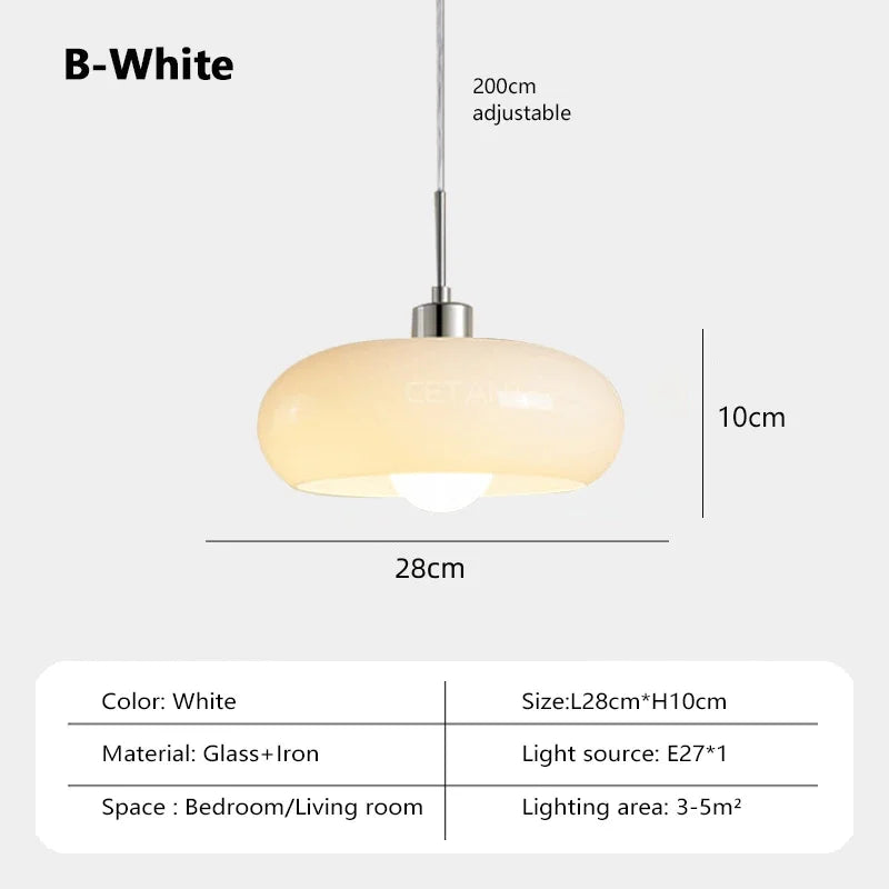 Orange & White Glass Pendant Light – Modern Hanging Lamp for Living Room, Kitchen & Bedroom