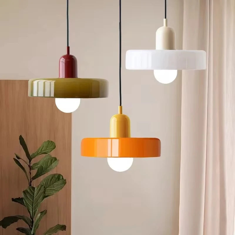 Bauhaus Glass Chandelier – Retro Nordic Pendant Light for Dining Room, Bar & Café