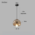 Amber & Smoke Gray Glass Chandelier – Retro Ambient Pendant Light for Dining Room & Bedroom