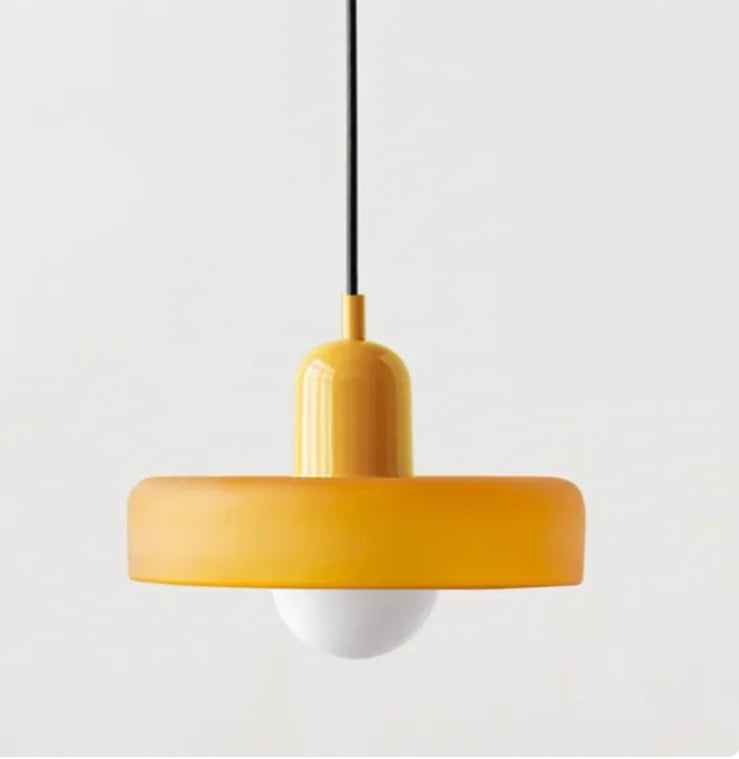 Orange & White Glass Pendant Light – Modern Hanging Lamp for Living Room, Kitchen & Bedroom