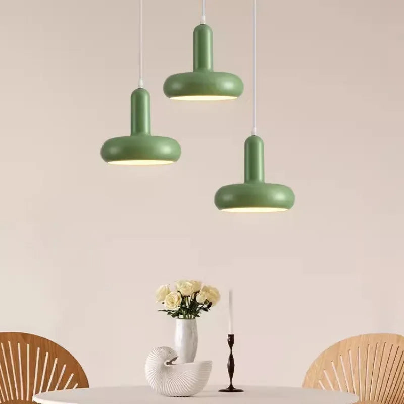 Cream Mushroom Pendant Light – Nordic Bedside Hanging Lamp for Bedroom, Bar & Hotel