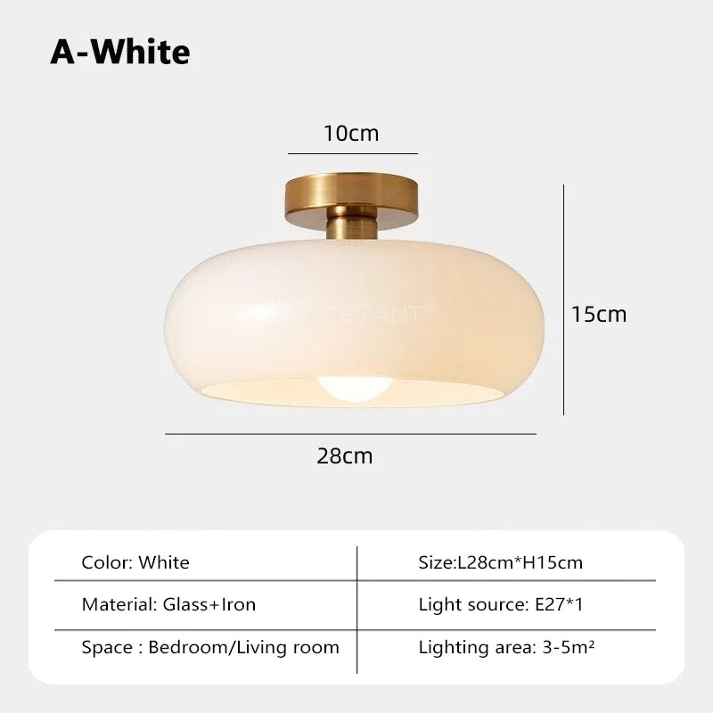 Orange & White Glass Pendant Light – Modern Hanging Lamp for Living Room, Kitchen & Bedroom