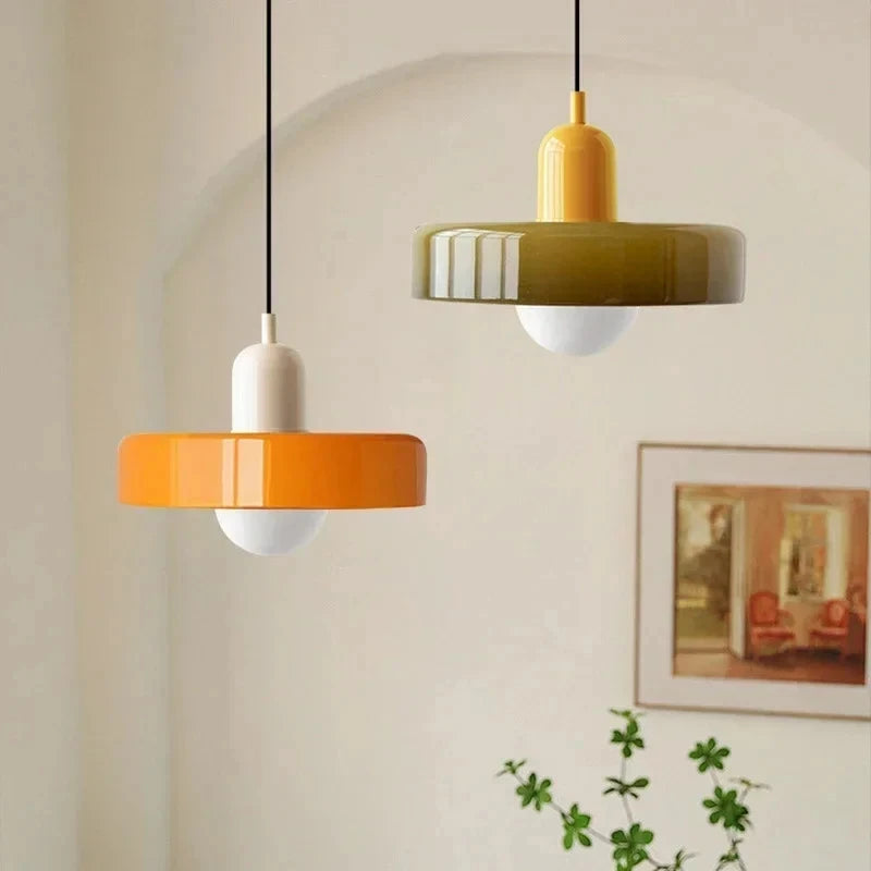 Bauhaus Glass Chandelier – Retro Nordic Pendant Light for Dining Room, Bar & Café