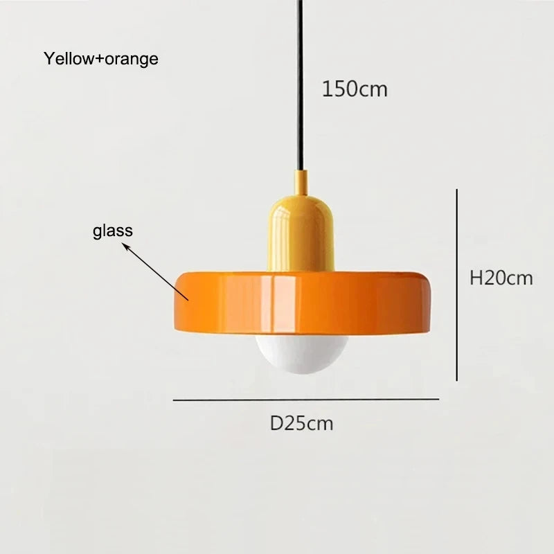 Bauhaus Glass Chandelier – Retro Nordic Pendant Light for Dining Room, Bar & Café