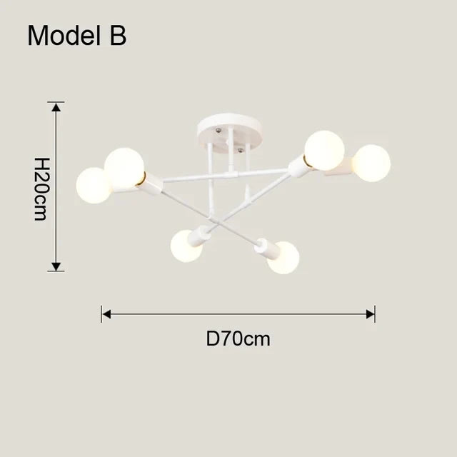 Black & Gold Minimalist Pendant Light – Nordic LED Ceiling Chandelier for Bedroom & Living Room