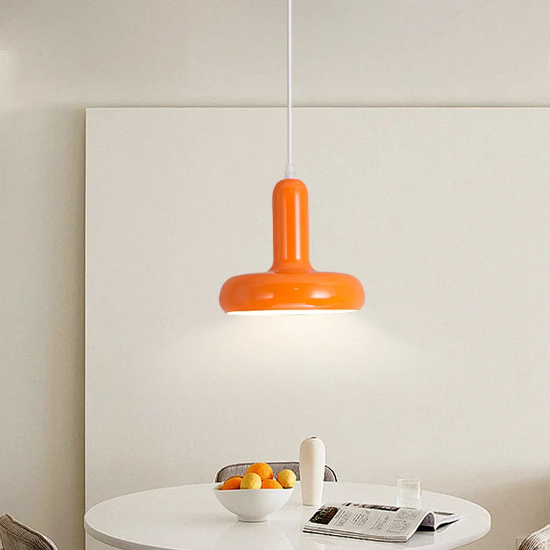 Cream Mushroom Pendant Light – Nordic Bedside Hanging Lamp for Bedroom, Bar & Hotel