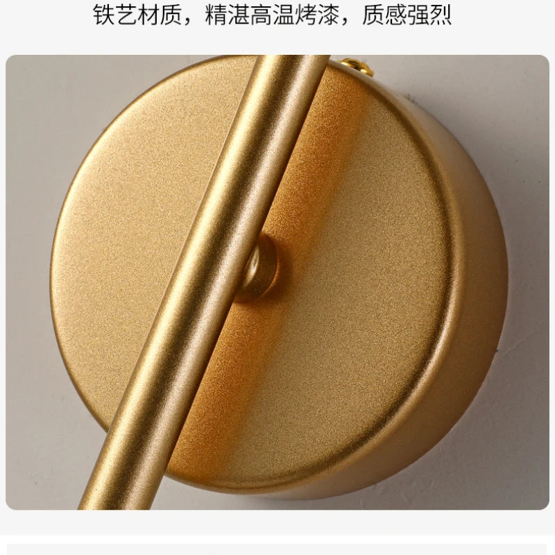 Rechargeable LED Wall Sconce with Remote – Dimmable Glass Bedside Lamp in Gold or Black