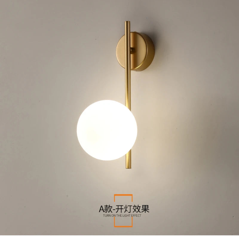 Rechargeable LED Wall Sconce with Remote – Dimmable Glass Bedside Lamp in Gold or Black