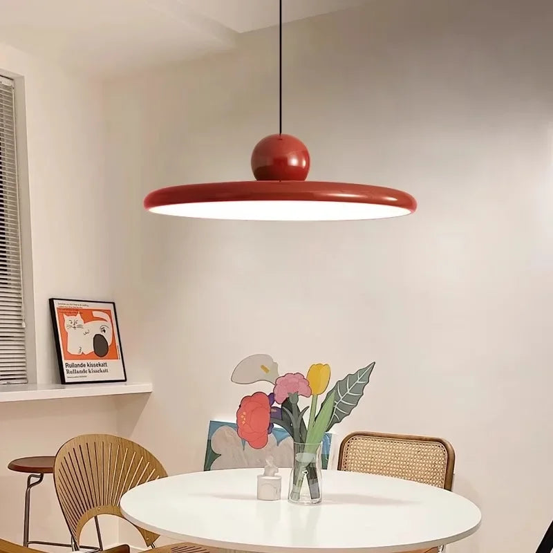 Retro Flying Saucer Iron Chandelier – Nordic LED Pendant Lamp for Dining Room & Home Decor