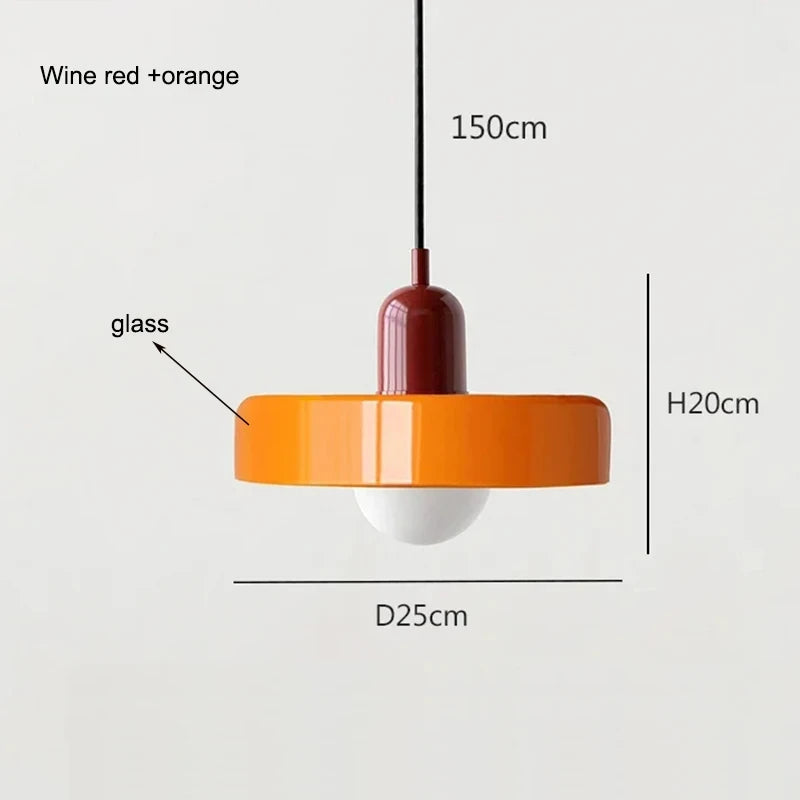 Bauhaus Glass Chandelier – Retro Nordic Pendant Light for Dining Room, Bar & Café