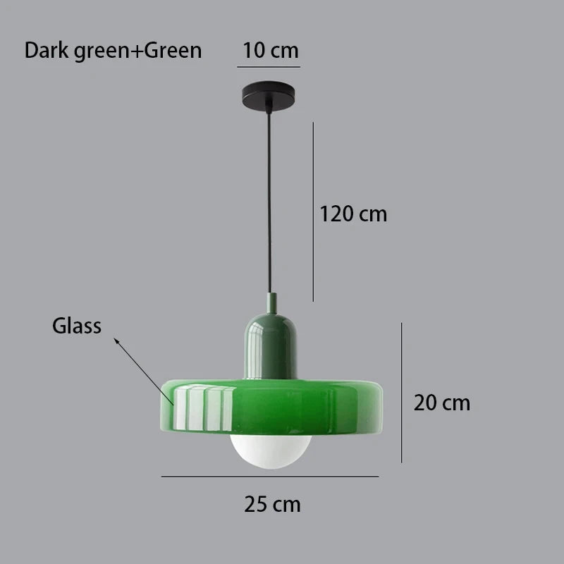 Bauhaus Glass Chandelier – Retro Nordic Pendant Light for Dining Room, Bar & Café