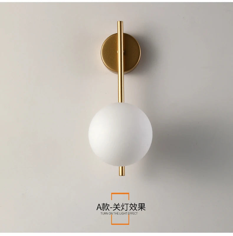 Rechargeable LED Wall Sconce with Remote – Dimmable Glass Bedside Lamp in Gold or Black