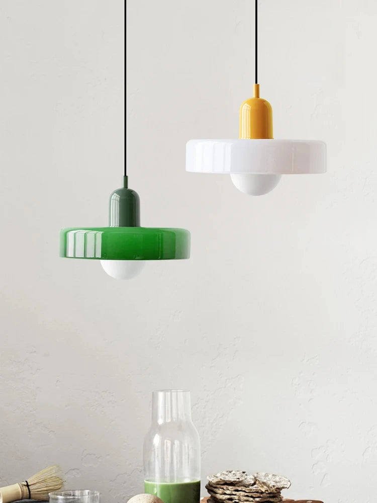 Bauhaus Glass Chandelier – Retro Nordic Pendant Light for Dining Room, Bar & Café